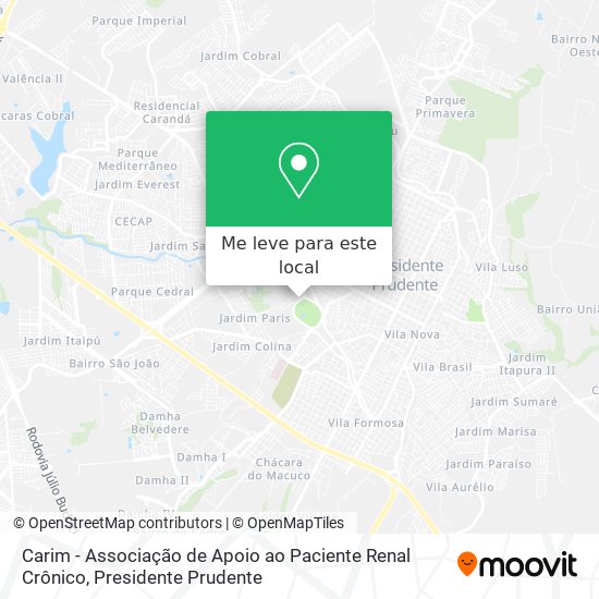 Carim - Associação de Apoio ao Paciente Renal Crônico mapa