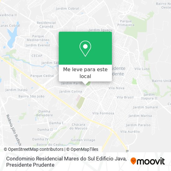 Condominio Residencial Mares do Sul Edificio Java mapa
