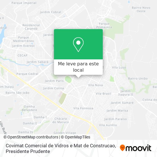 Covimat Comercial de Vidros e Mat de Construcao mapa