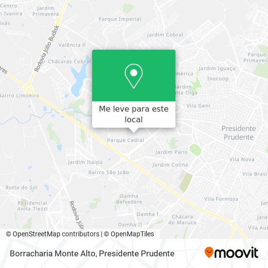 Borracharia Monte Alto mapa