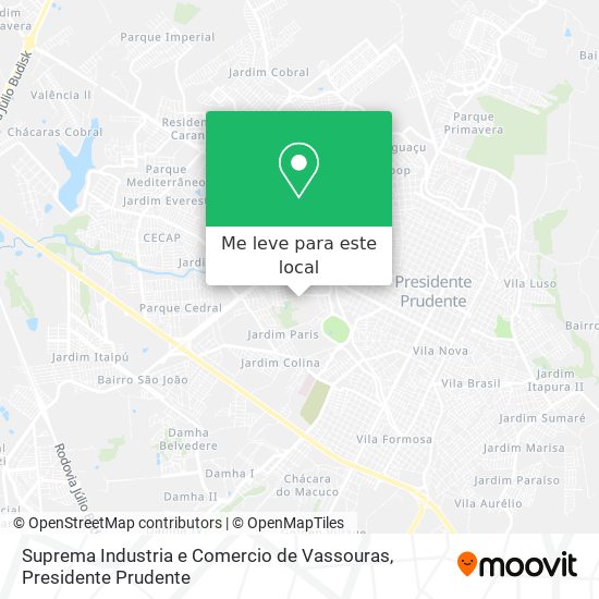 Suprema Industria e Comercio de Vassouras mapa