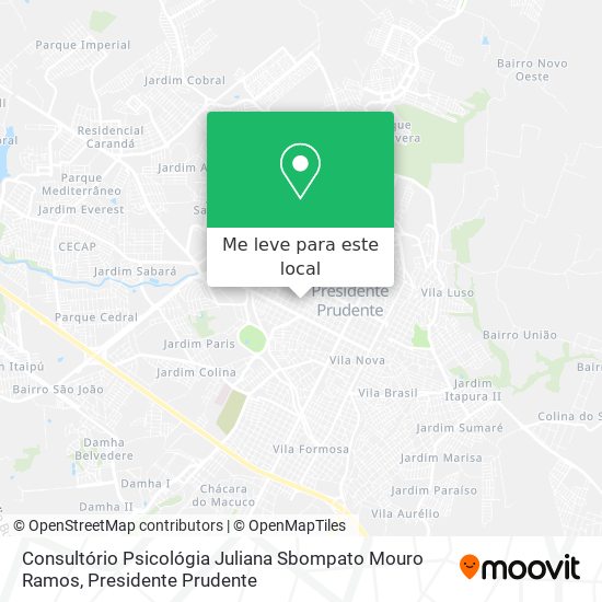 Consultório Psicológia Juliana Sbompato Mouro Ramos mapa