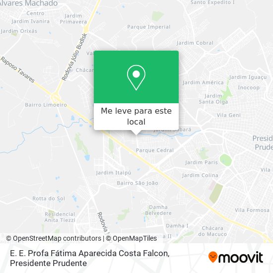 E. E. Profa Fátima Aparecida Costa Falcon mapa