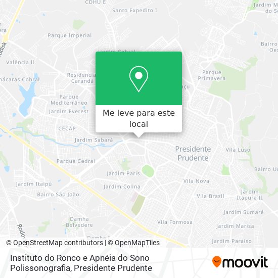 Instituto do Ronco e Apnéia do Sono Polissonografia mapa
