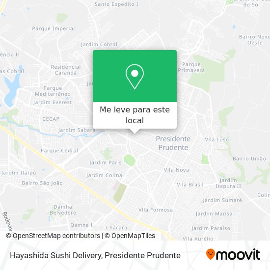 Hayashida Sushi Delivery mapa