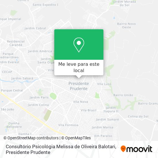 Consultório Psicológia Melissa de Oliveira Balotari mapa