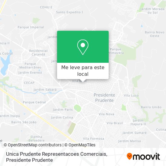Unica Prudente Representacoes Comerciais mapa