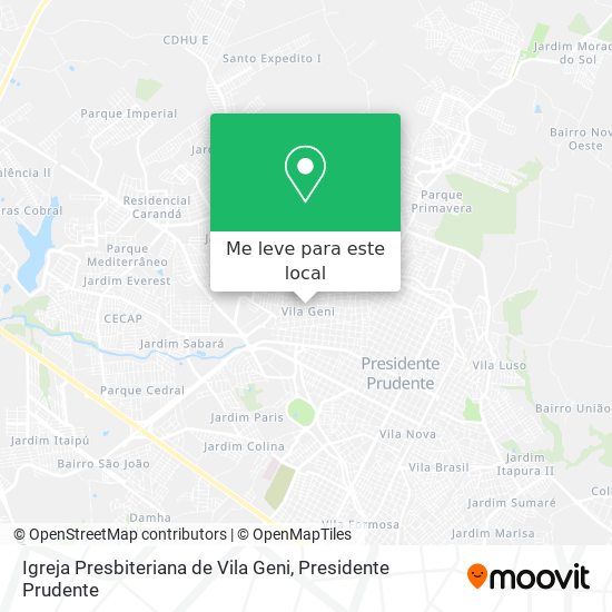 Igreja Presbiteriana de Vila Geni mapa