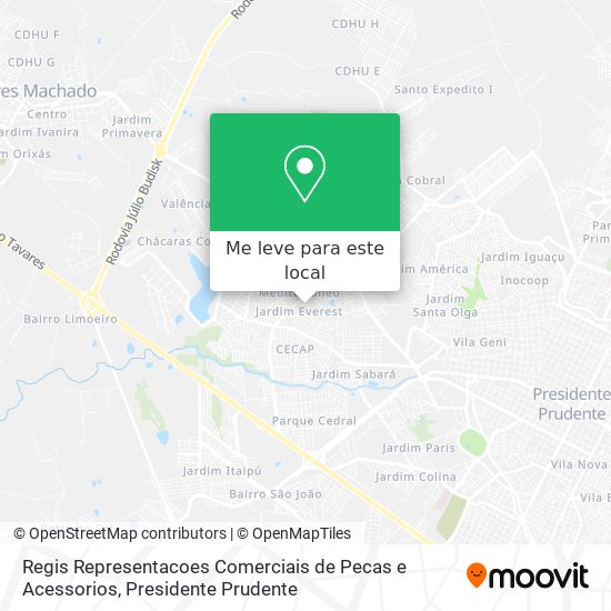 Regis Representacoes Comerciais de Pecas e Acessorios mapa