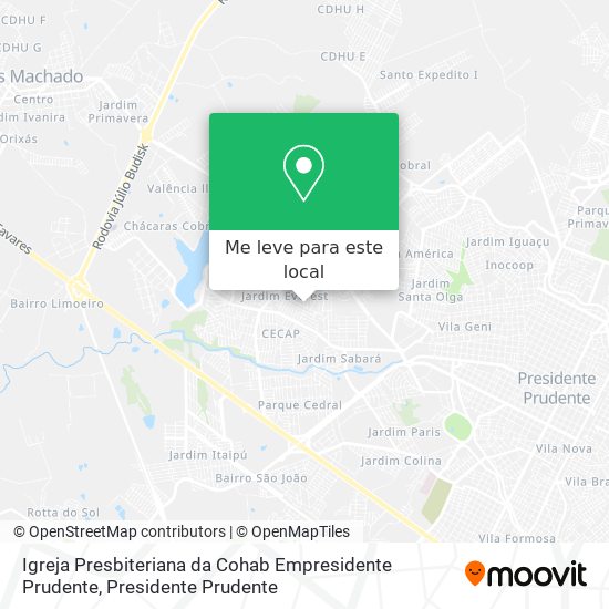 Igreja Presbiteriana da Cohab Empresidente Prudente mapa