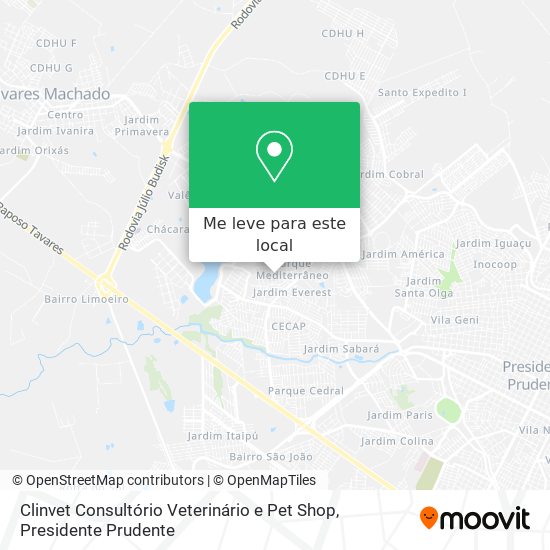 Clinvet Consultório Veterinário e Pet Shop mapa