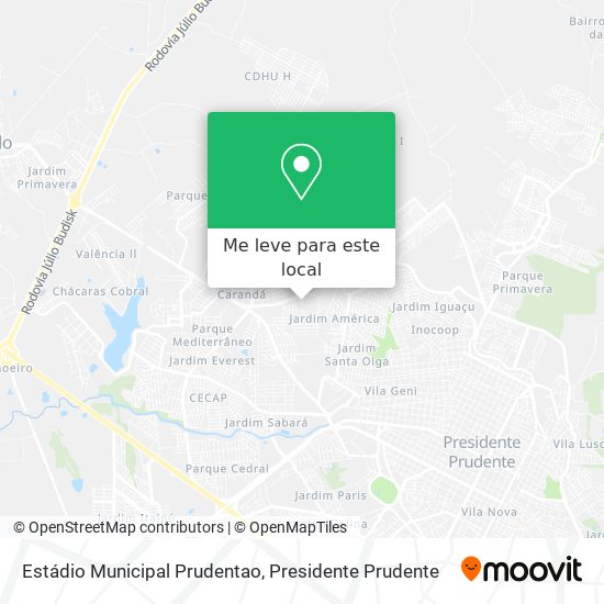 Estádio Municipal Prudentao mapa