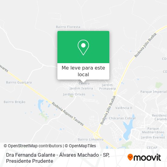 Dra Fernanda Galante - Álvares Machado - SP mapa