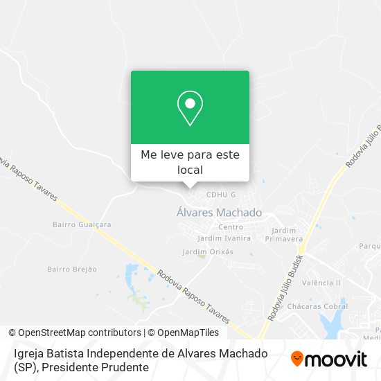 Igreja Batista Independente de Alvares Machado (SP) mapa