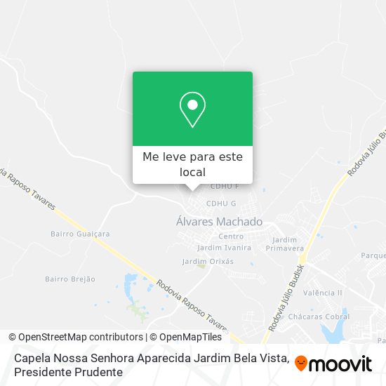 Capela Nossa Senhora Aparecida Jardim Bela Vista mapa
