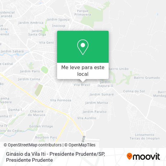 Ginásio da Vila Iti - Presidente Prudente / SP mapa