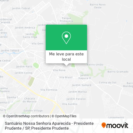 Santuário Nossa Senhora Aparecida - Presidente Prudente / SP mapa