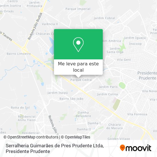 Serralheria Guimarães de Pres Prudente Ltda mapa