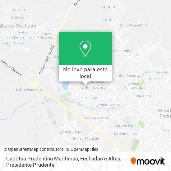 Capotas Prudentina Maritimas, Fechadas e Altas mapa