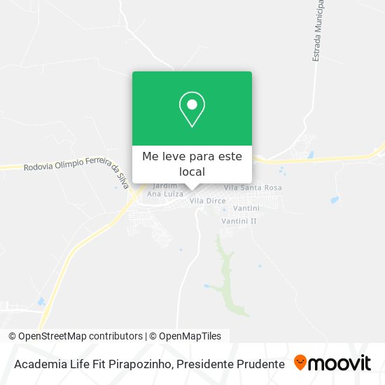 Academia Life Fit Pirapozinho mapa
