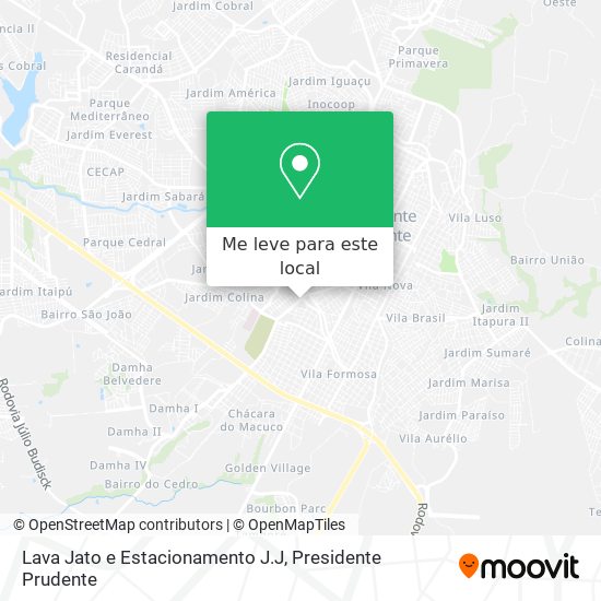 Lava Jato e Estacionamento J.J mapa