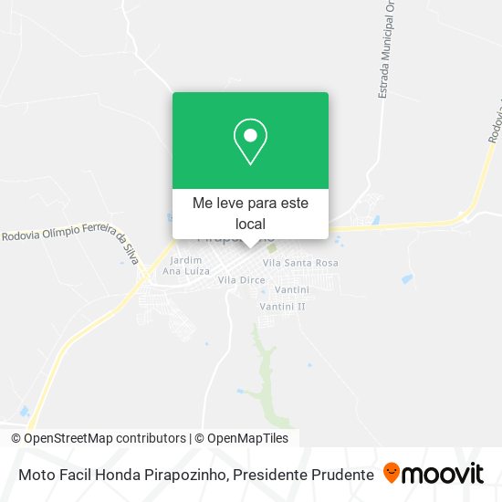 Moto Facil Honda Pirapozinho mapa