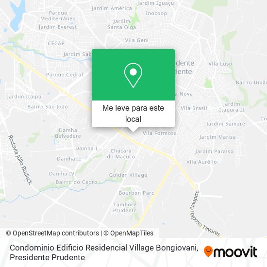 Condominio Edificio Residencial Village Bongiovani mapa