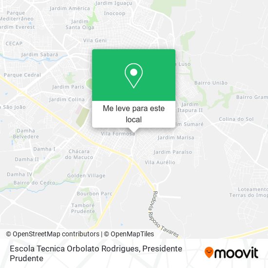 Escola Tecnica Orbolato Rodrigues mapa