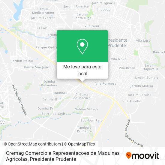 Cremag Comercio e Representacoes de Maquinas Agricolas mapa
