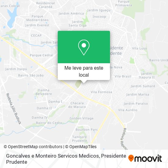 Goncalves e Monteiro Servicos Medicos mapa