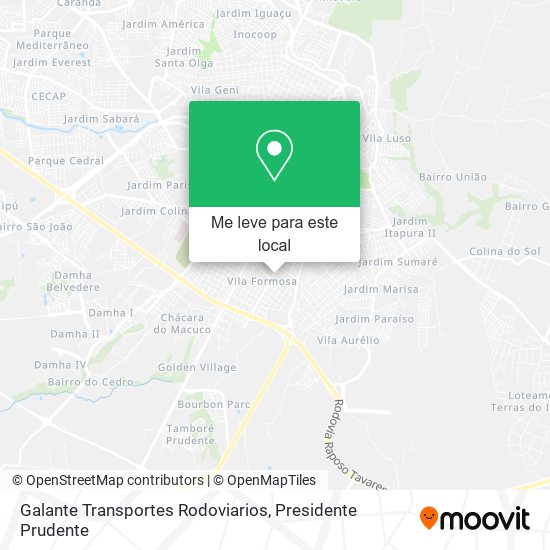 Galante Transportes Rodoviarios mapa