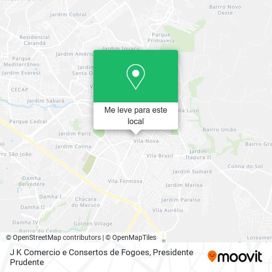 J K Comercio e Consertos de Fogoes mapa