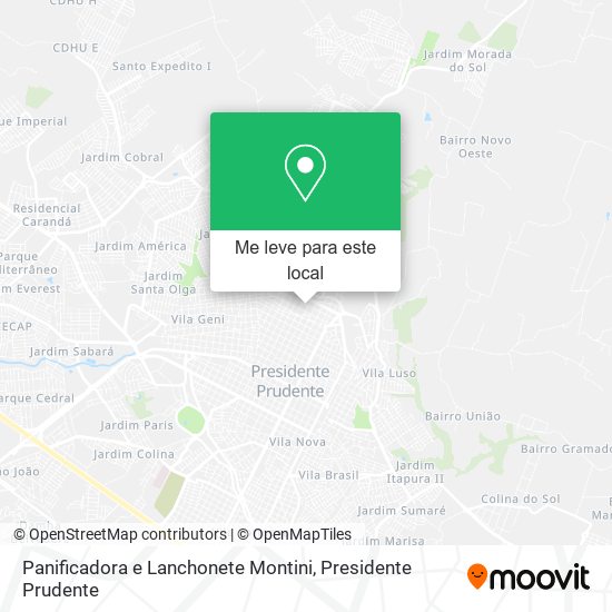 Panificadora e Lanchonete Montini mapa