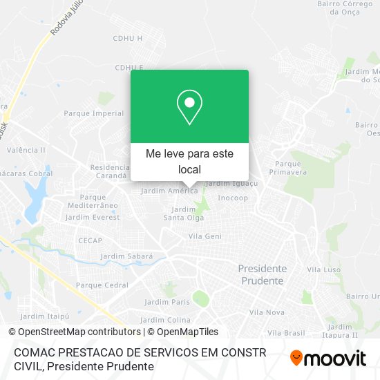 COMAC PRESTACAO DE SERVICOS EM CONSTR CIVIL mapa