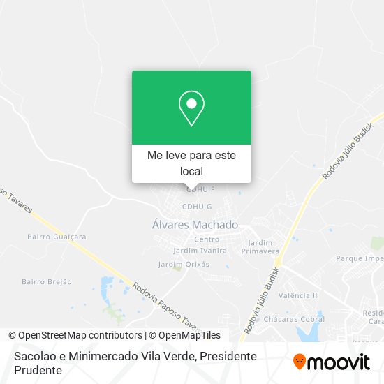 Sacolao e Minimercado Vila Verde mapa