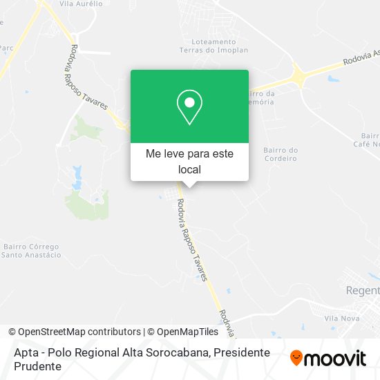 Apta - Polo Regional Alta Sorocabana mapa