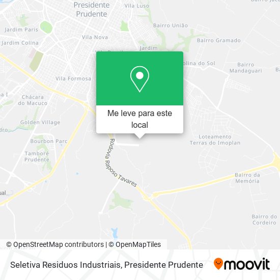 Seletiva Residuos Industriais mapa