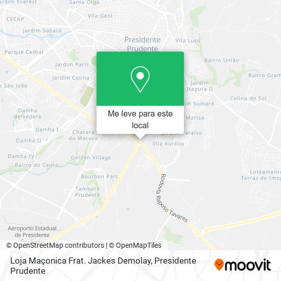 Loja Maçonica Frat. Jackes Demolay mapa