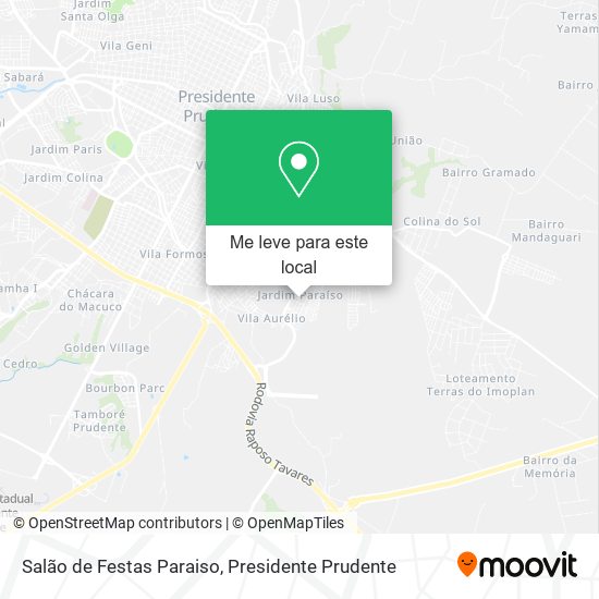 Salão de Festas Paraiso mapa