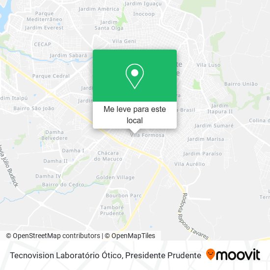 Tecnovision Laboratório Ótico mapa