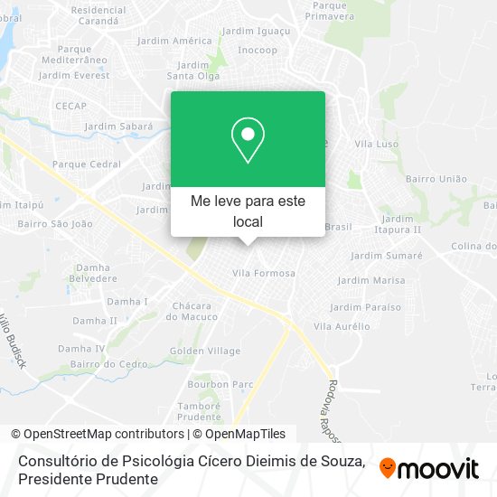 Consultório de Psicológia Cícero Dieimis de Souza mapa