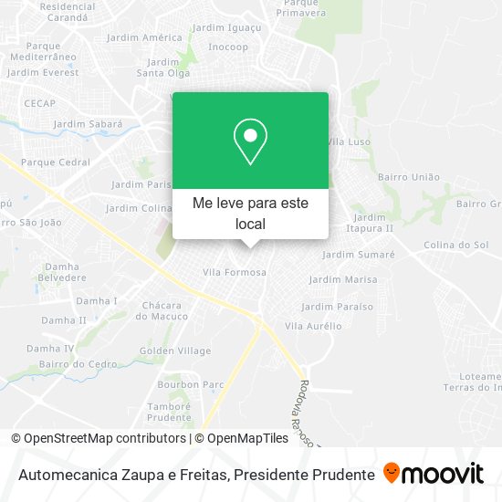 Automecanica Zaupa e Freitas mapa