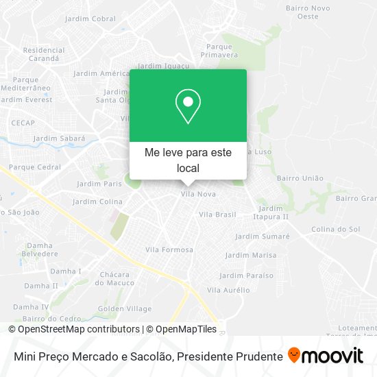 Mini Preço Mercado e Sacolão mapa