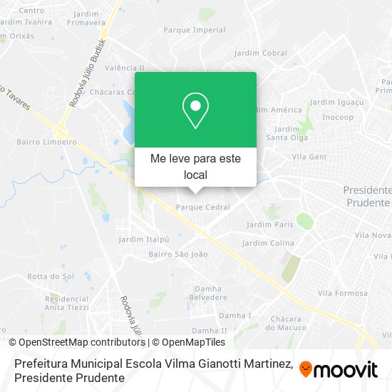 Prefeitura Municipal Escola Vilma Gianotti Martinez mapa