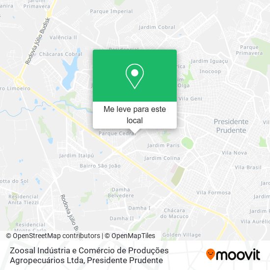 Zoosal Indústria e Comércio de Produções Agropecuários Ltda mapa