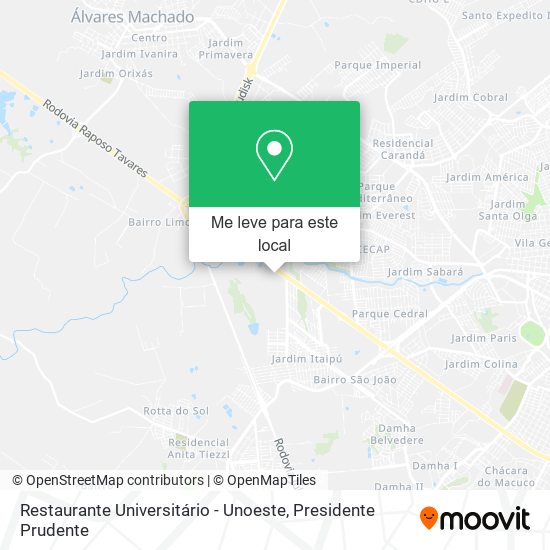 Restaurante Universitário - Unoeste mapa