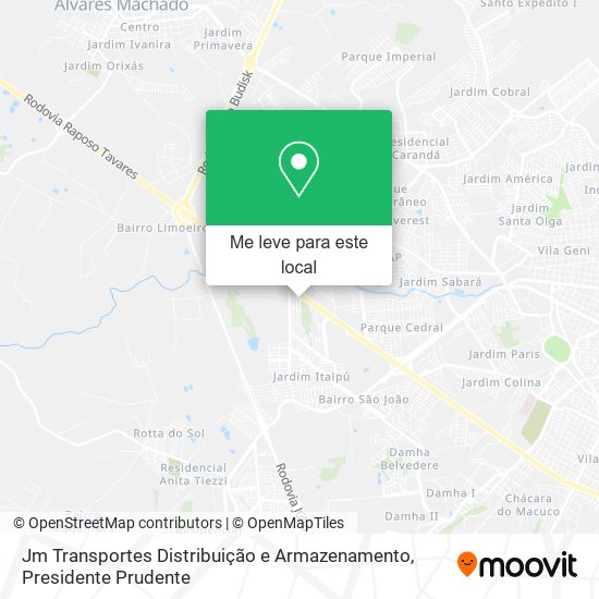 Jm Transportes Distribuição e Armazenamento mapa