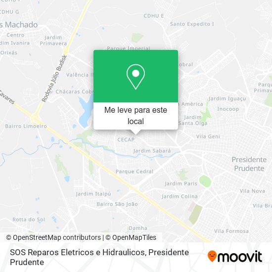 SOS Reparos Eletricos e Hidraulicos mapa