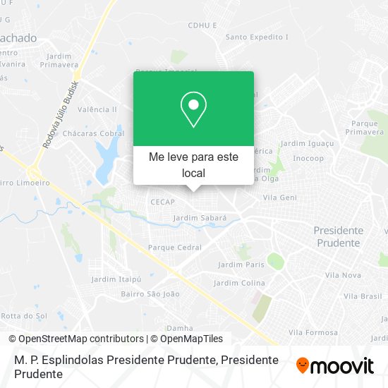 M. P. Esplindolas Presidente Prudente mapa