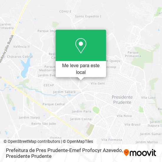 Prefeitura de Pres Prudente-Emef Profocyr Azevedo mapa